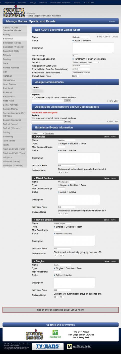 Administrative Area Sports and Events Preview